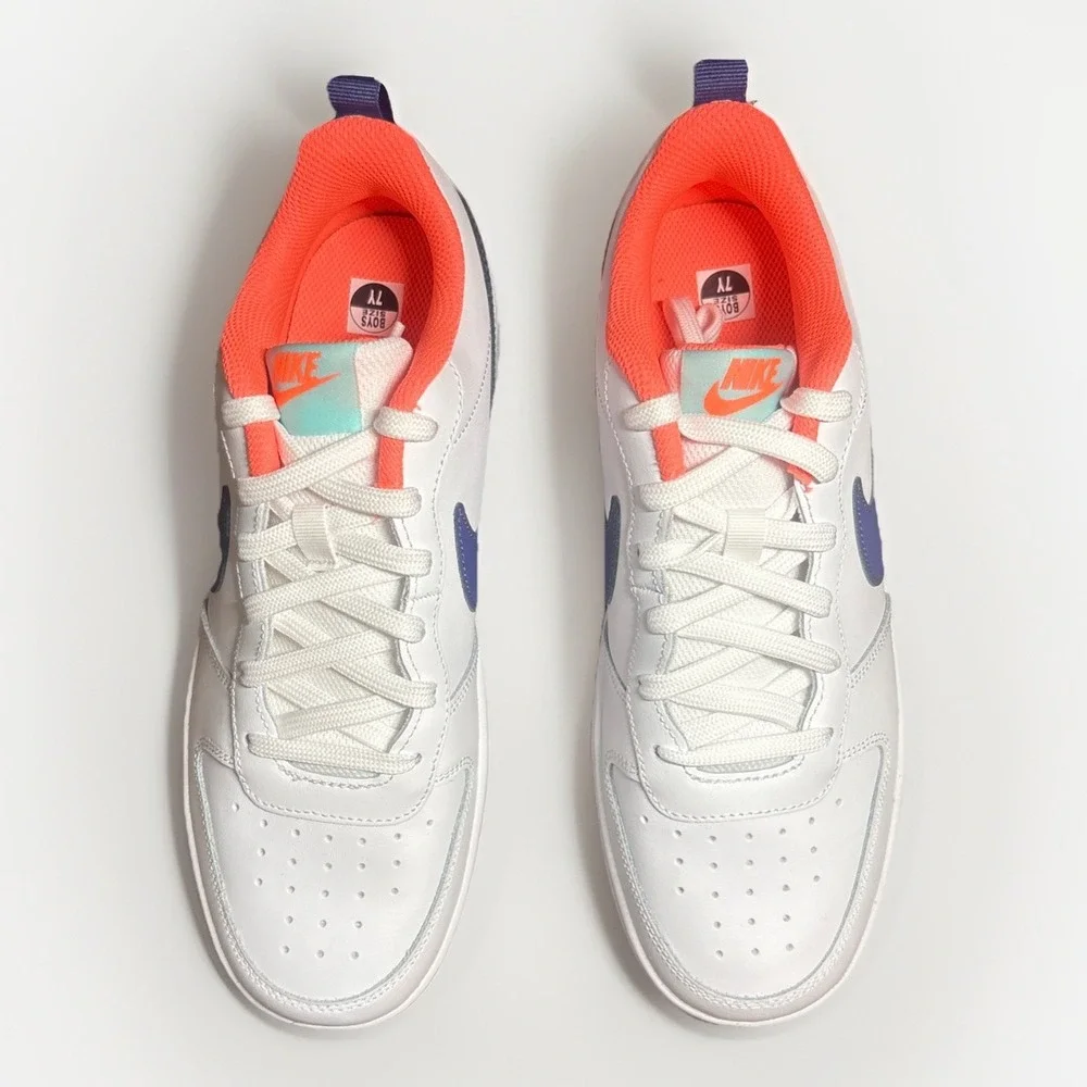 Nike Court Borough 2 Low White Dark Purple Dust - BQ5448-112 Size‎ 7 Youth